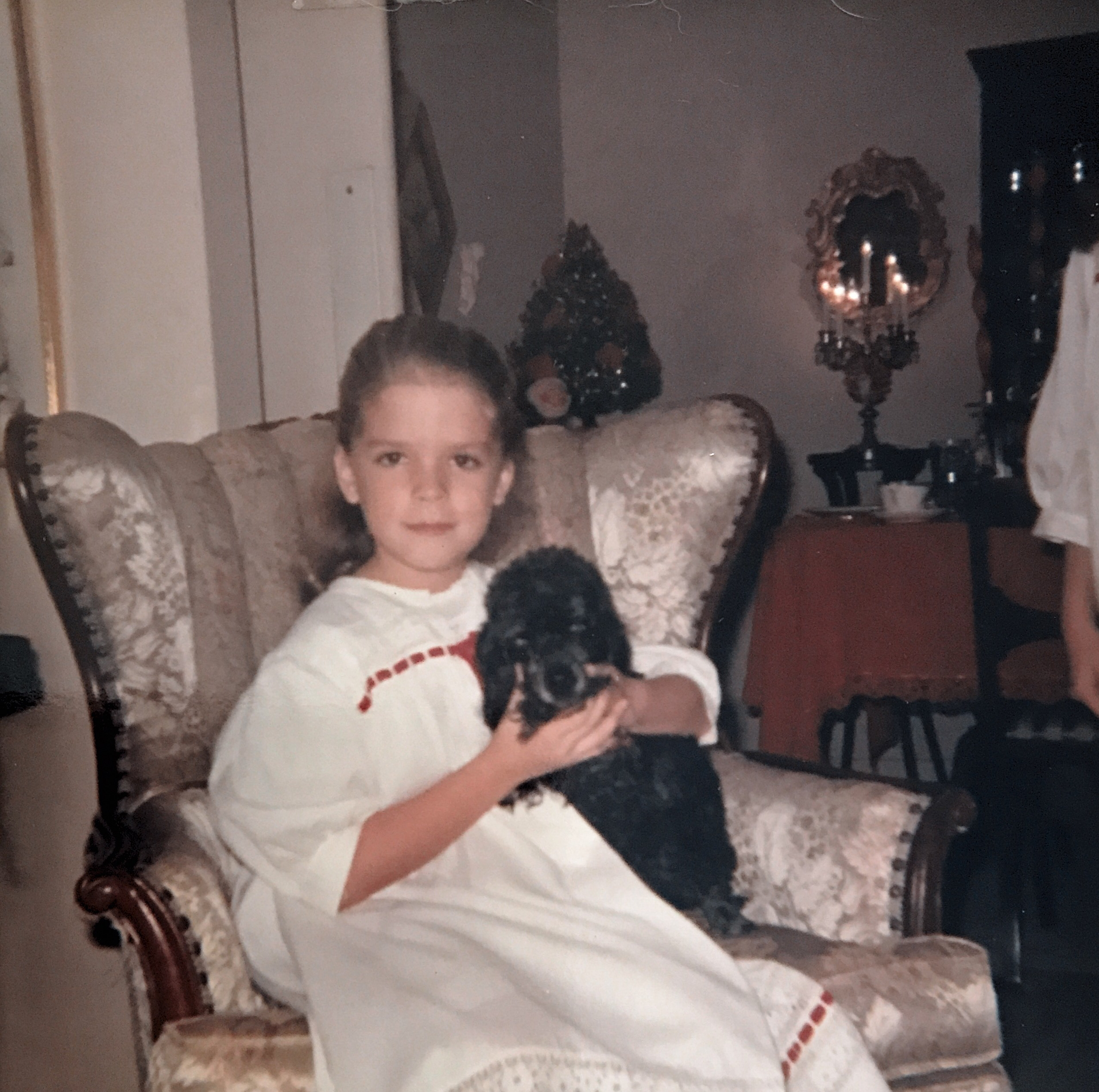 Caroline with her dog